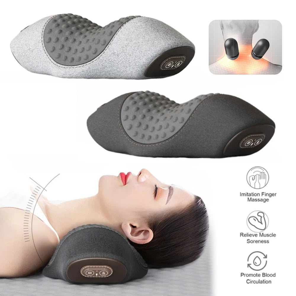 Neck Pain Relief Pillow with Heat & Vibration | Cervical Support