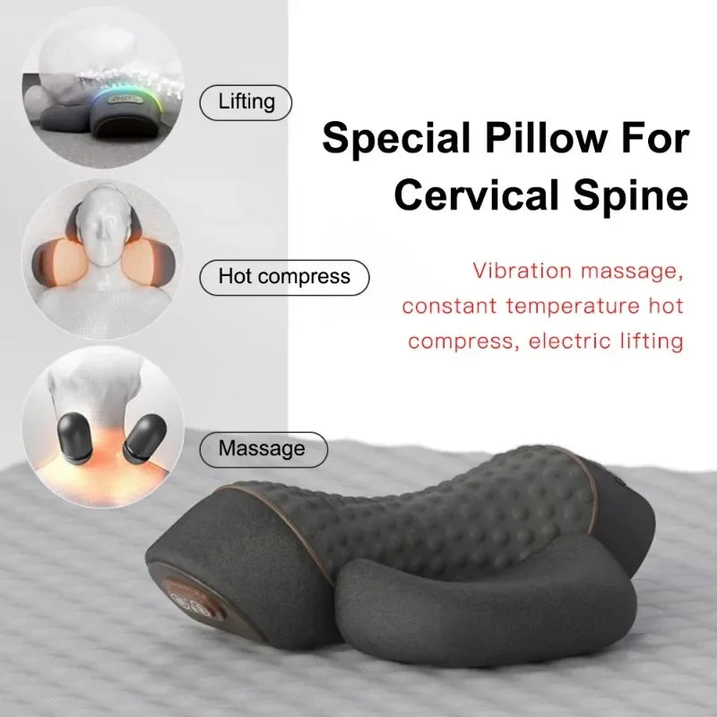 Neck Pain Relief Pillow with Heat & Vibration | Cervical Support