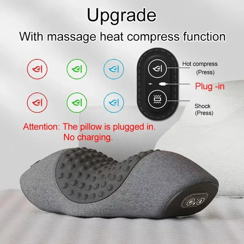 Neck Pain Relief Pillow with Heat & Vibration | Cervical Support