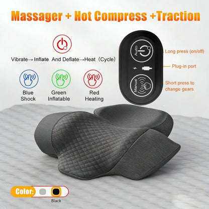 Neck Pain Relief Pillow with Heat & Vibration | Cervical Support