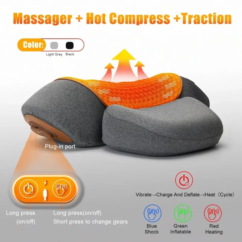 Neck Pain Relief Pillow with Heat & Vibration | Cervical Support