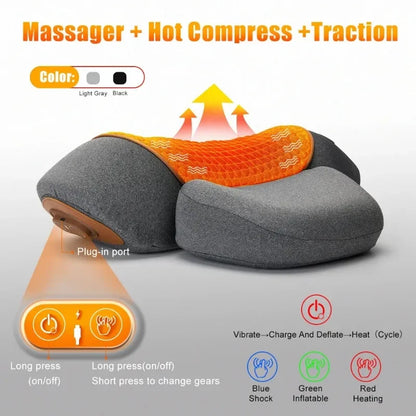 Neck Pain Relief Pillow with Heat & Vibration | Cervical Support